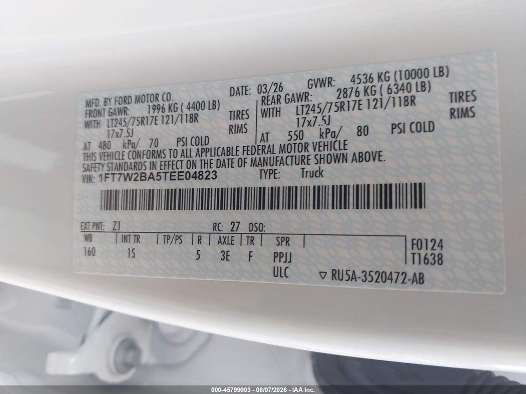 1FT7W2BA5TEE04823 2026 FORD F-250 photo no. 9