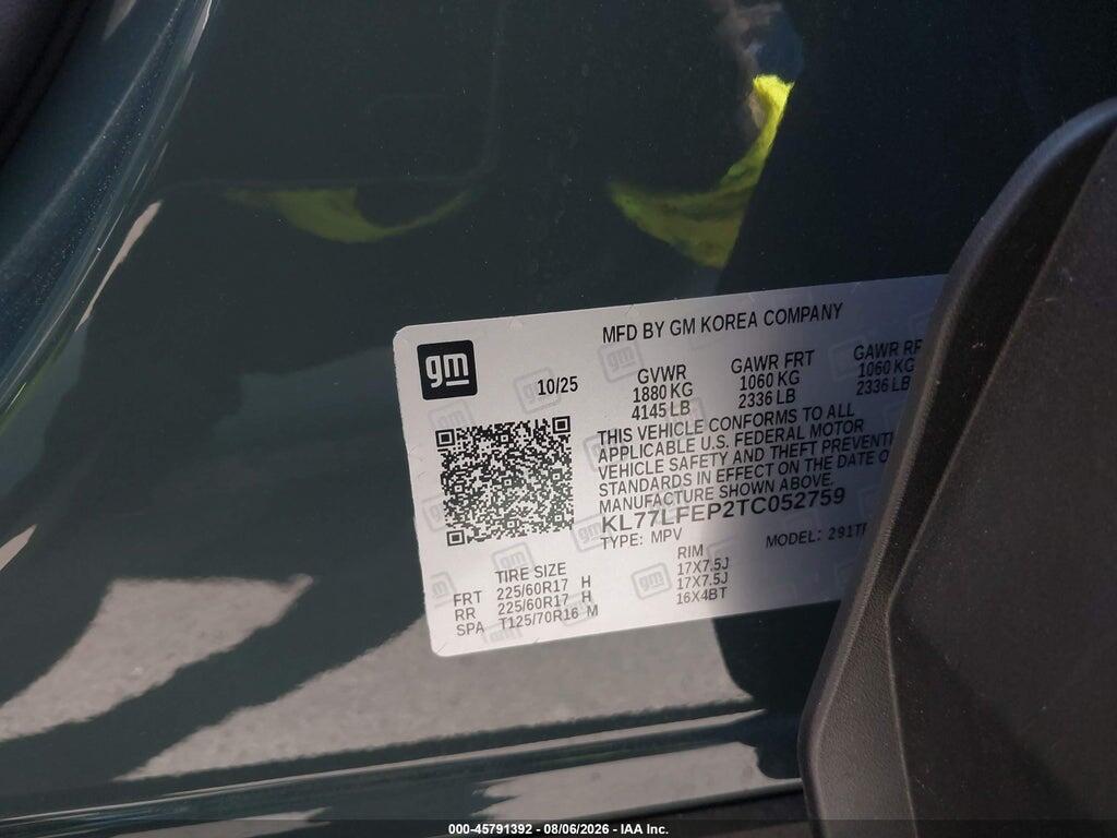 KL77LFEP2TC052759 2026 CHEVROLET TRAX photo no. 9