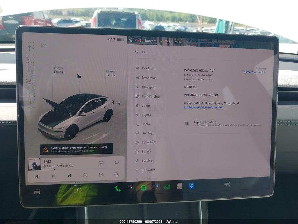 7SAYGDEE3TF431581 2026 TESLA MODEL Y photo no. 7