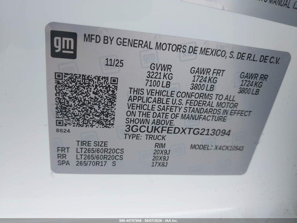 3GCUKFEDXTG213094 2026 CHEVROLET SILVERADO 1500 photo no. 9