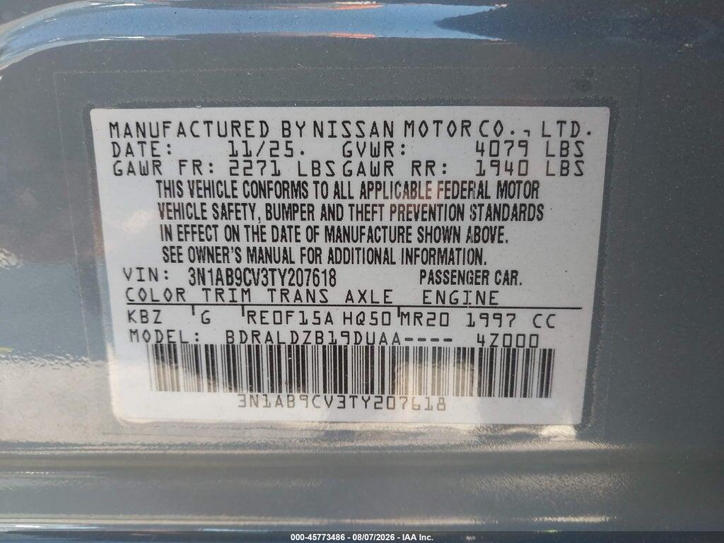 3N1AB9CV3TY207618 2026 NISSAN SENTRA photo no. 9