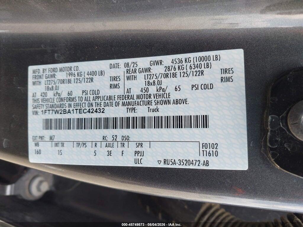 1FT7W2BA1TEC42432 2026 FORD F-250 photo no. 9