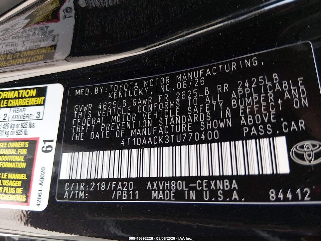 4T1DAACK3TU770400 2026 TOYOTA CAMRY photo no. 9