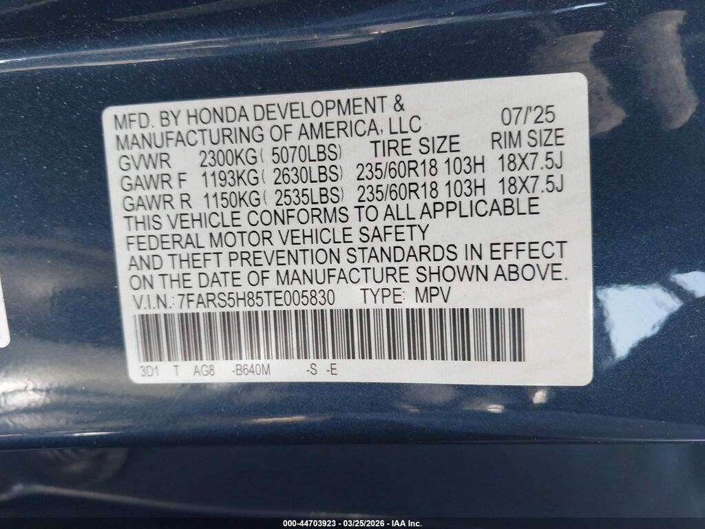 7FARS5H85TE005830 2026 HONDA CR-V HYBRID photo no. 9