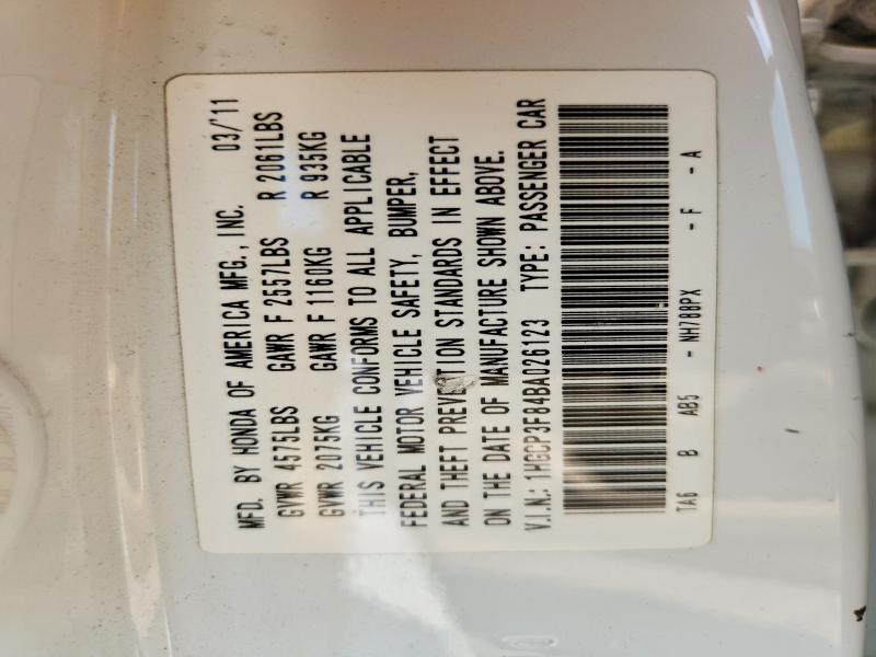 1HGCP3F84BA026123 2011 HONDA ACCORD photo no. 12