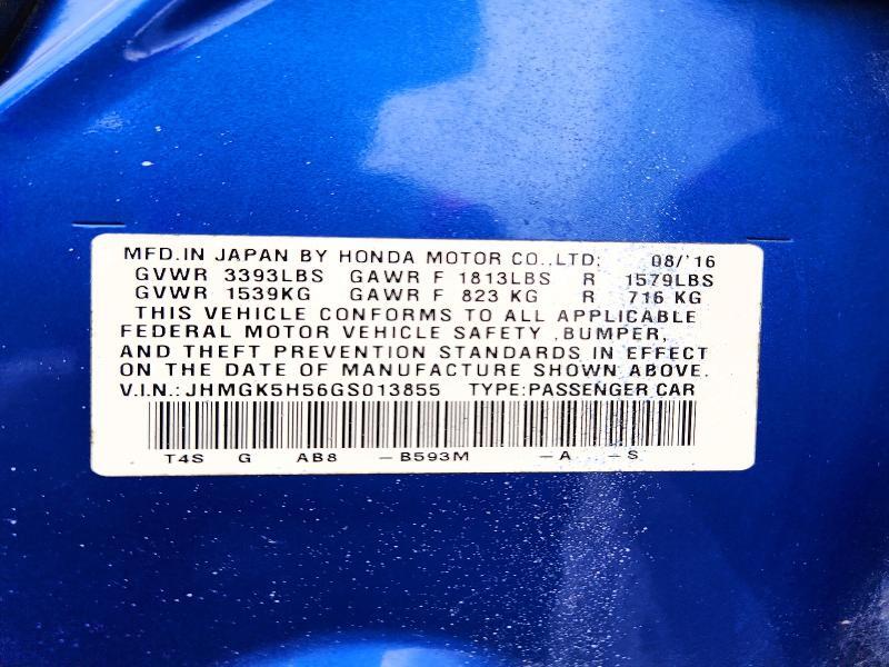 2016 HONDA FIT LX — Фото 12 из 12