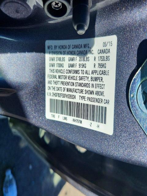 2015 HONDA CIVIC LX — Фото 12 из 12