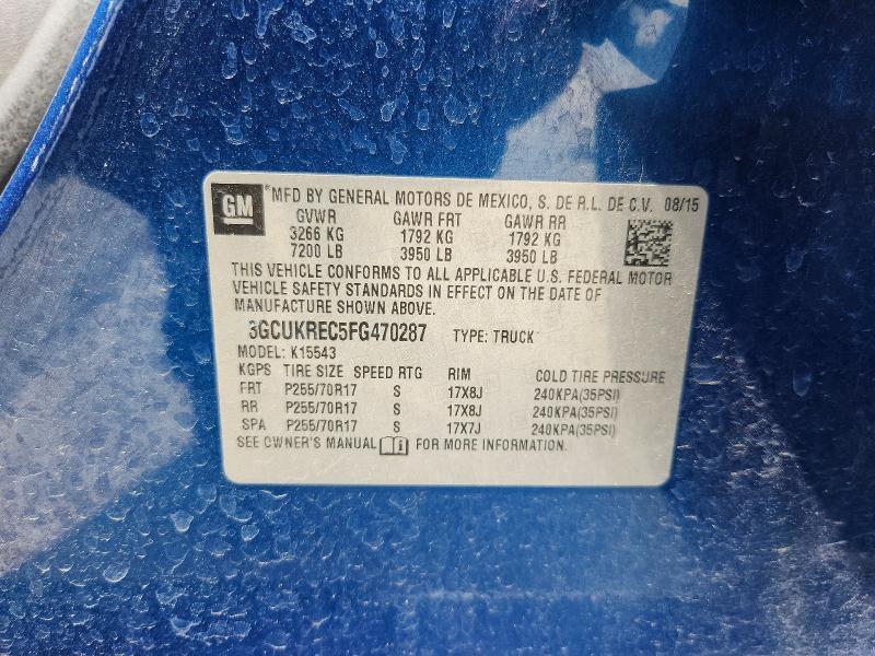 3GCUKREC5FG470287 2015 CHEVROLET SILVERADO photo no. 12