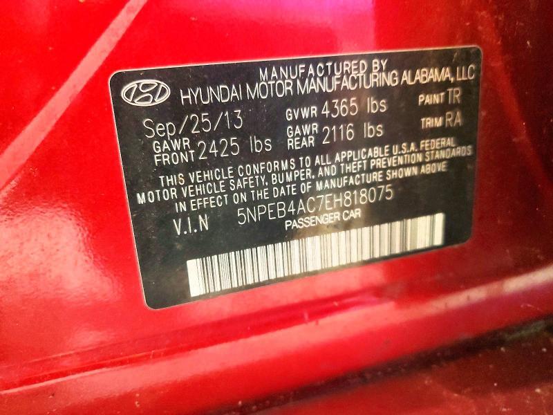 2014 HYUNDAI SONATA GLS — Фото 12 из 12
