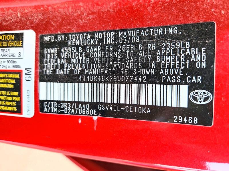 2009 TOYOTA CAMRY XLE V6 — Фото 12 из 12