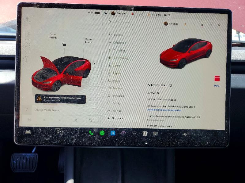 5YJ3E1EA4RF748836 2024 TESLA MODEL 3 photo no. 9