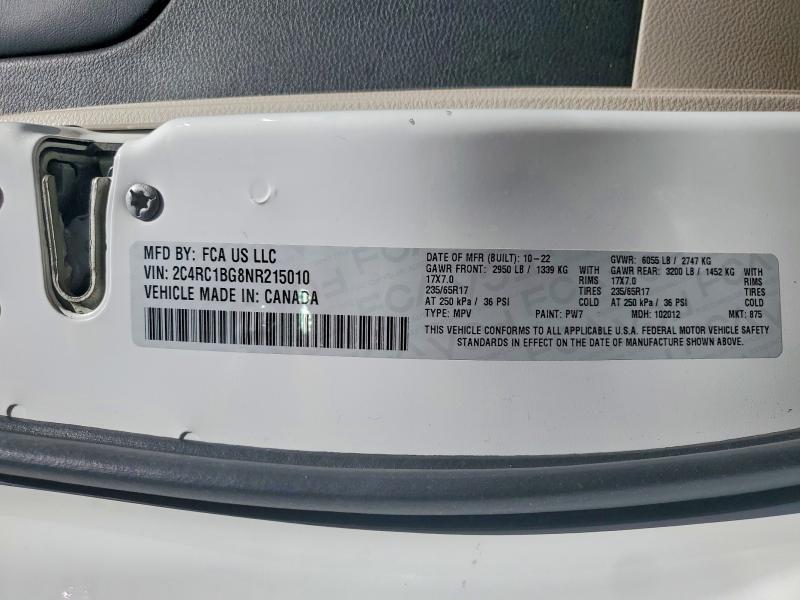 2022 CHRYSLER PACIFICA TOURING L — Фото 13 из 13