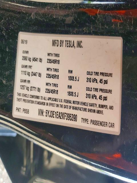 2019 TESLA MDL 3 — Фото 13 из 13