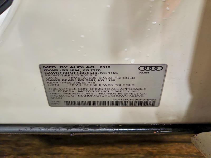 WA1EFCFS9GR019483 2016 AUDI Q3 photo no. 12