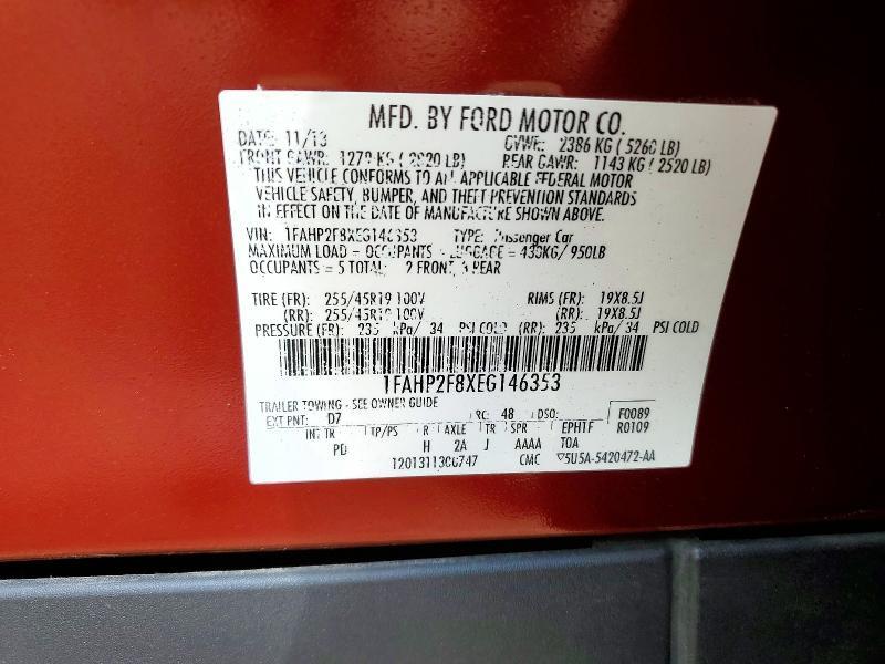 2014 FORD TAURUS LIMITED — Фото 12 из 12
