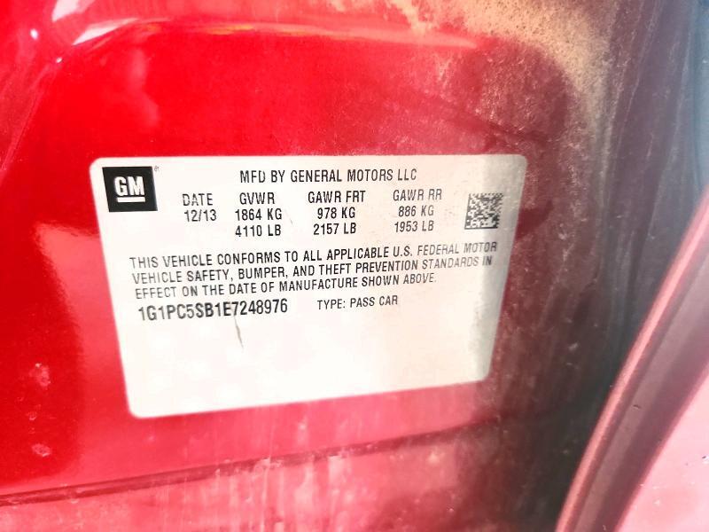 2014 CHEVROLET CRUZE LT — Фото 12 из 12