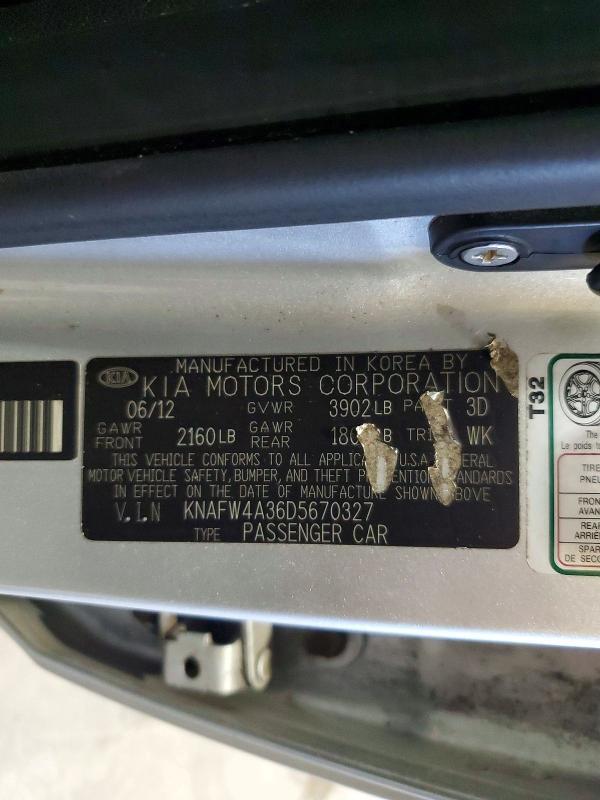 KNAFW4A36D5670327 2013 KIA FORTE photo no. 12