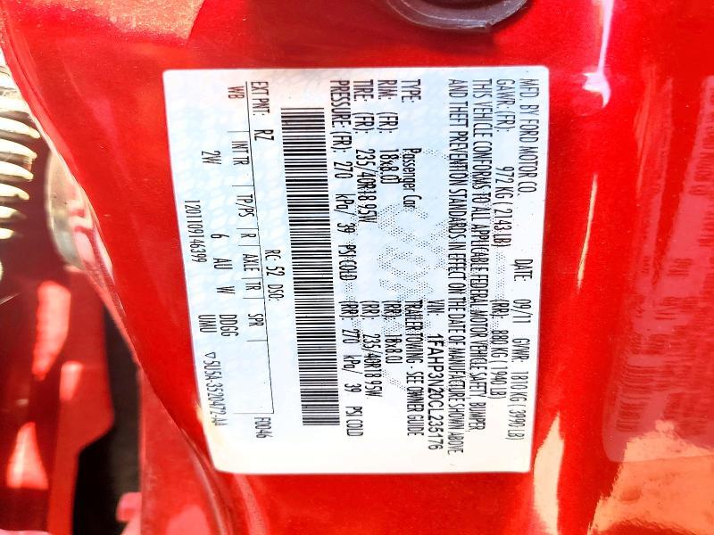 1FAHP3N20CL235176 2012 FORD FOCUS photo no. 12
