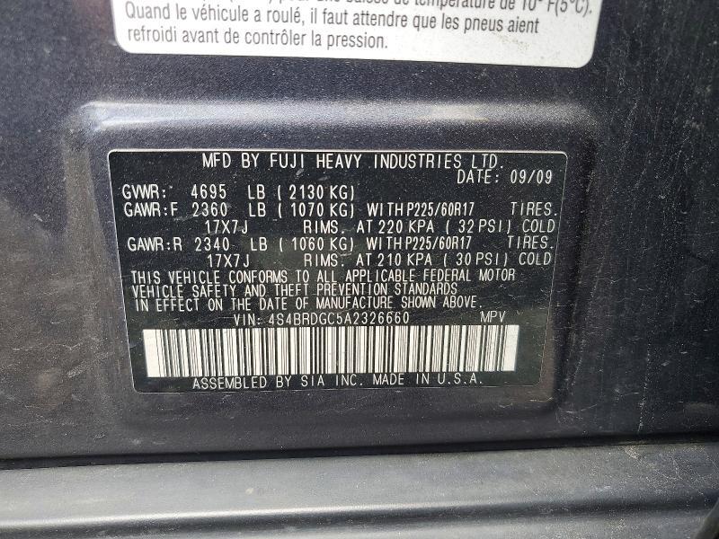 2010 SUBARU OUTBACK 3.6R PREMIUM — Фото 13 из 13