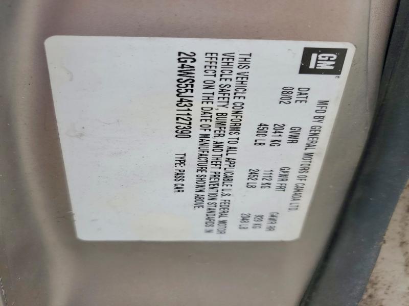 2G4WS55J431127390 2003 BUICK CENTURY photo no. 12