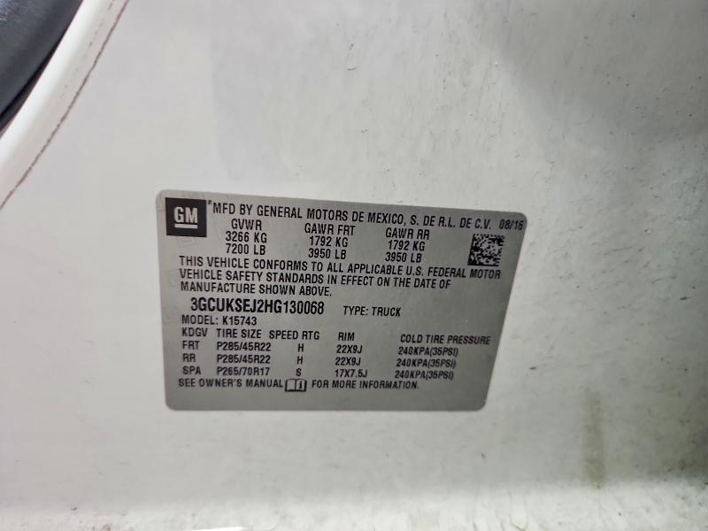 3GCUKSEJ2HG130068 2017 CHEVROLET SILVERADO photo no. 12