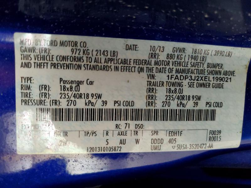 1FADP3J2XEL199021 2014 FORD FOCUS photo no. 12