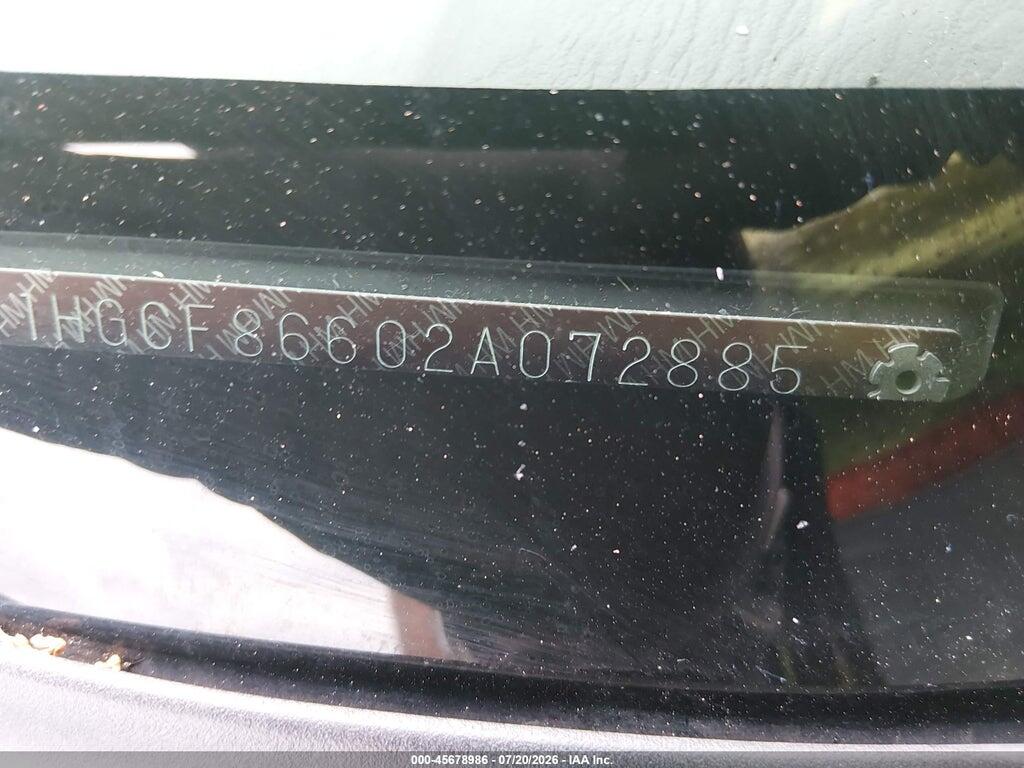 1HGCF86602A072885 2002 HONDA ACCORD photo no. 9