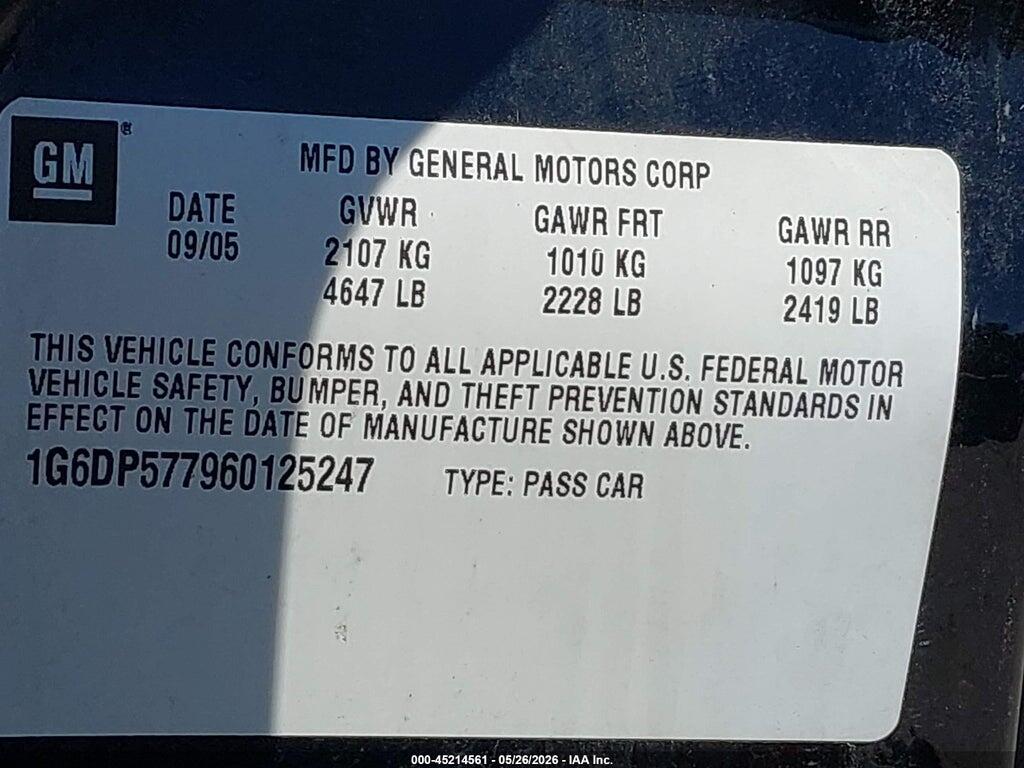1G6DP577960125247 2006 CADILLAC CTS photo no. 9