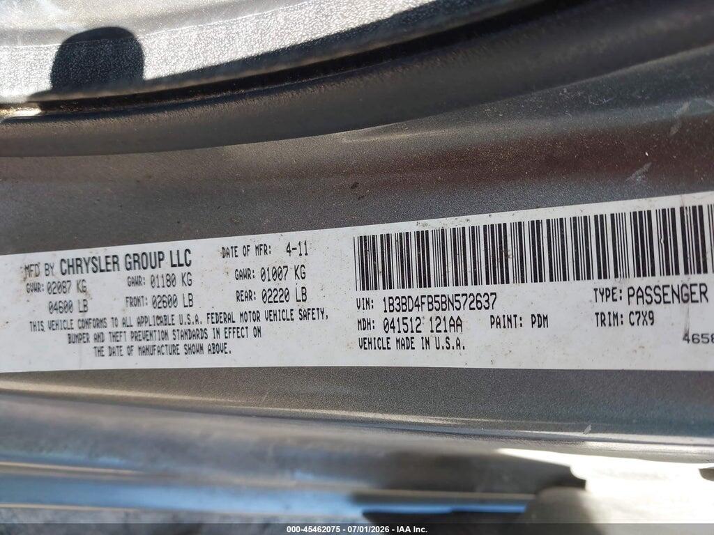 1B3BD4FB5BN572637 2011 DODGE AVENGER photo no. 9