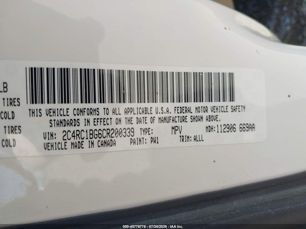 2C4RC1BG6CR200339 2012 CHRYSLER TOWN & COUNTRY photo no. 9