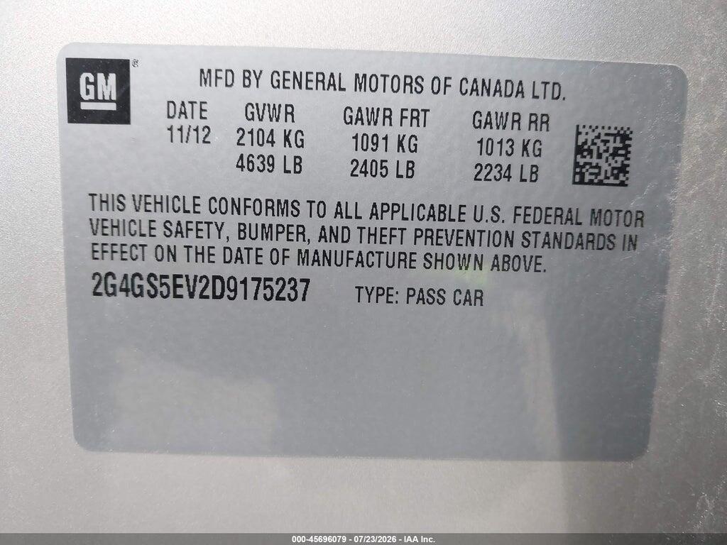 2G4GS5EV2D9175237 2013 BUICK REGAL photo no. 9