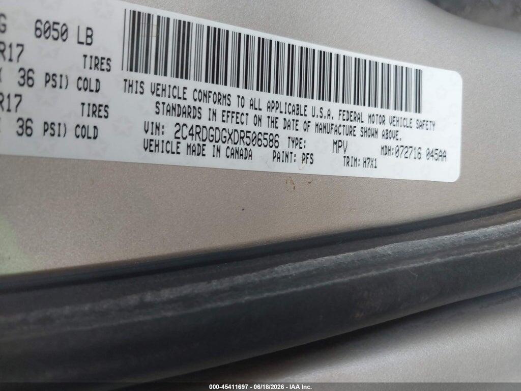 2C4RDGDGXDR506586 2013 DODGE GRAND CARAVAN photo no. 9