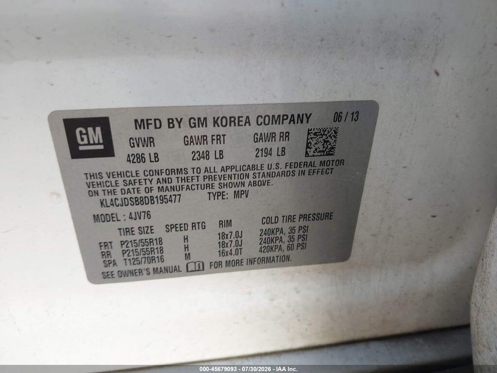 KL4CJDSB8DB195477 2013 BUICK ENCORE photo no. 9