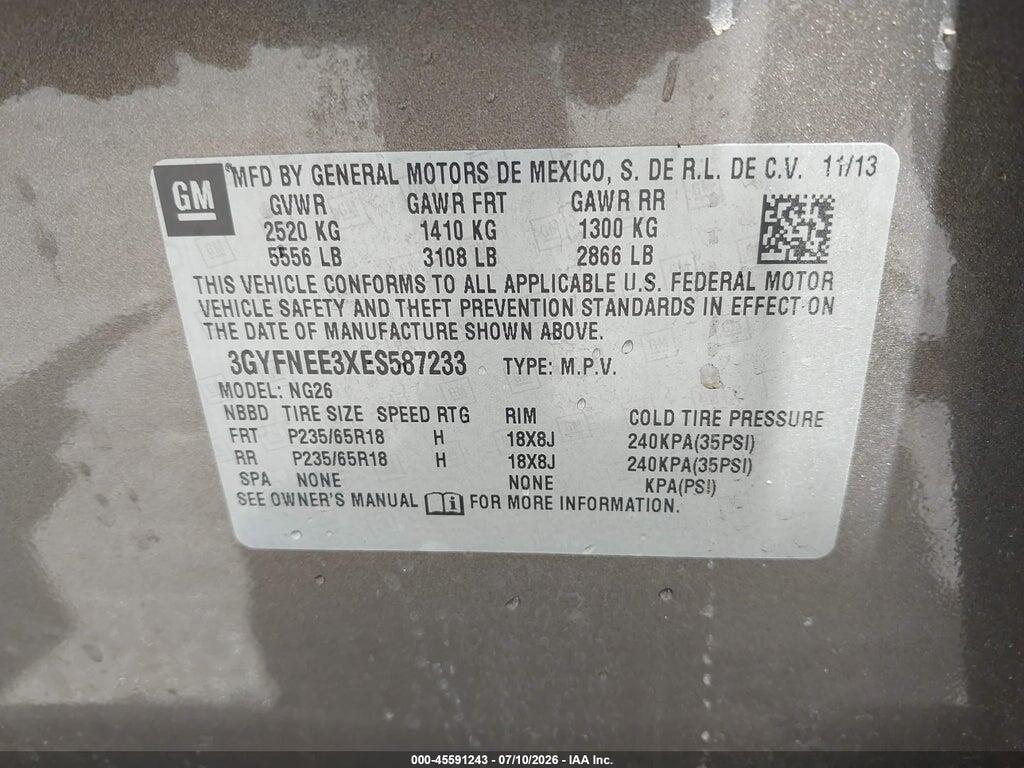 3GYFNEE3XES587233 2014 CADILLAC SRX photo no. 9