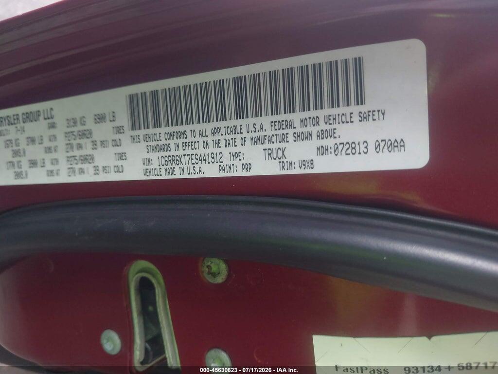 1C6RR6KT7ES441912 2014 RAM 1500 photo no. 9