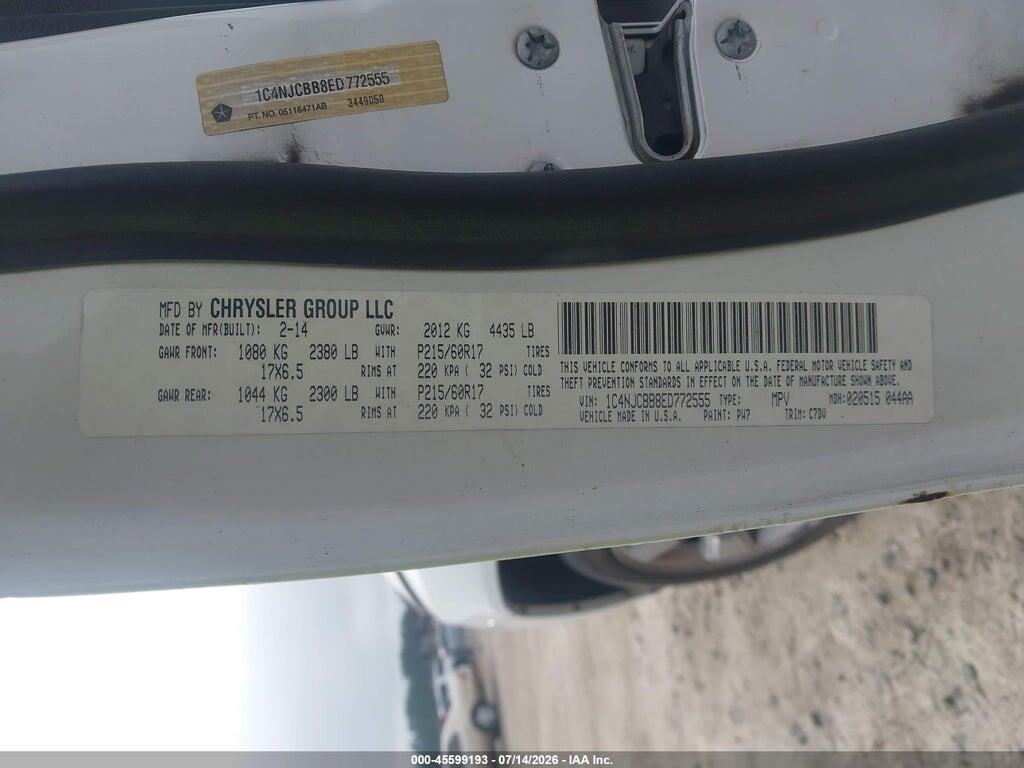1C4NJCBB8ED772555 2014 JEEP COMPASS photo no. 9