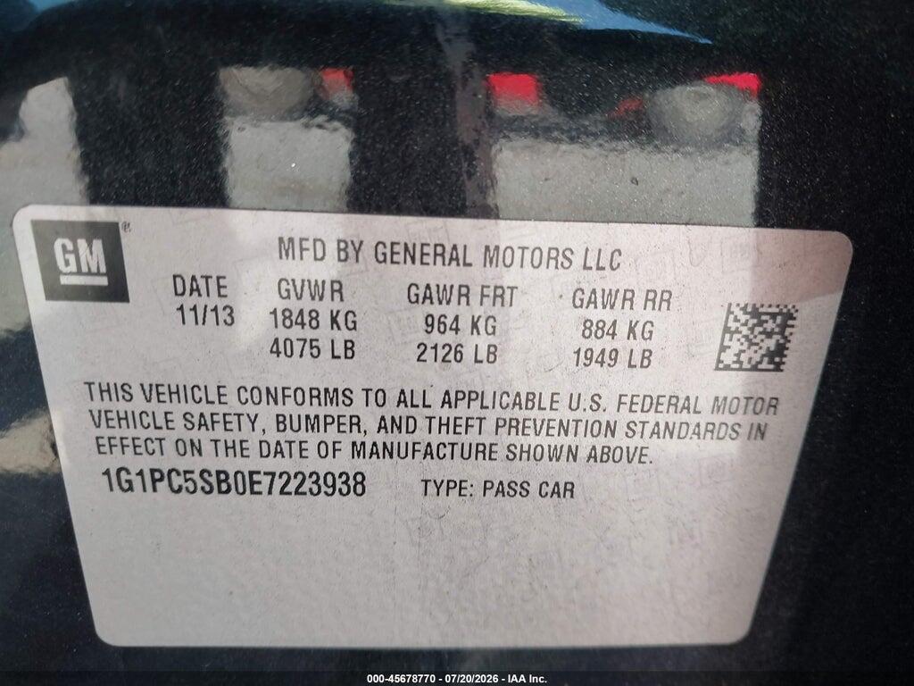 1G1PC5SB0E7223938 2014 CHEVROLET CRUZE photo no. 9