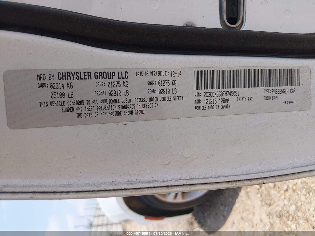 2C3CDXBG8FH745091 2015 DODGE CHARGER photo no. 9