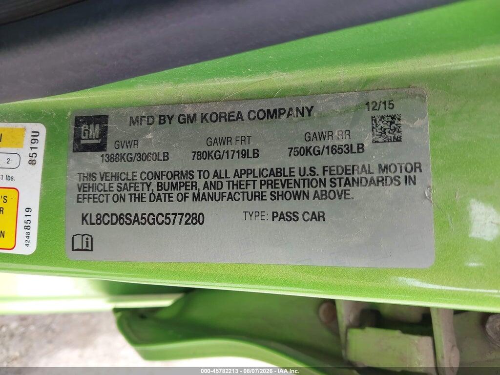 KL8CD6SA5GC577280 2016 CHEVROLET SPARK photo no. 9