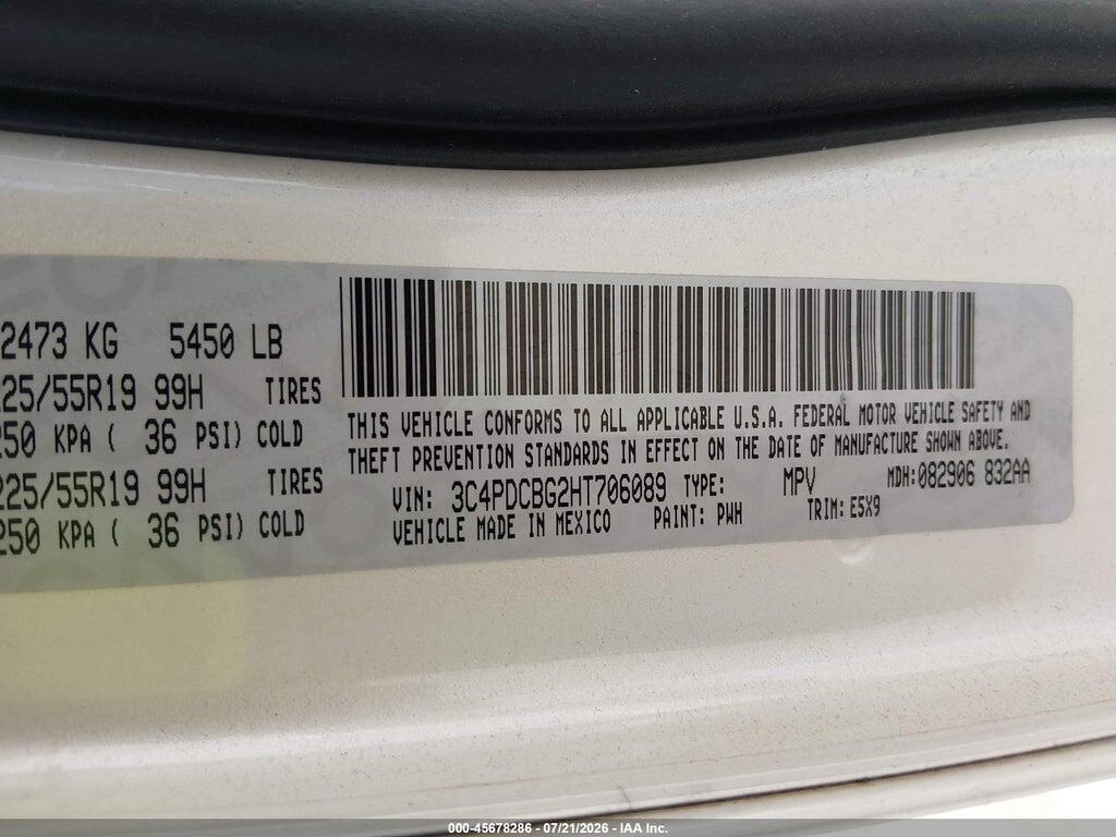 3C4PDCBG2HT706089 2017 DODGE JOURNEY photo no. 9