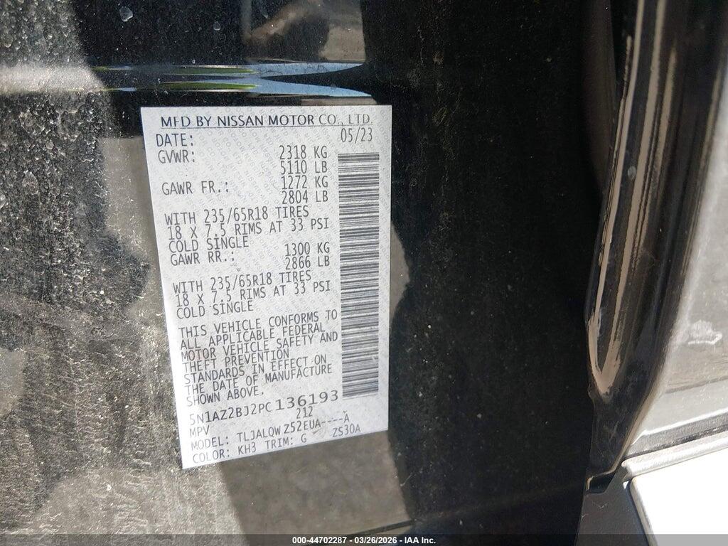 5N1AZ2BJ2PC136193 2023 NISSAN MURANO photo no. 9