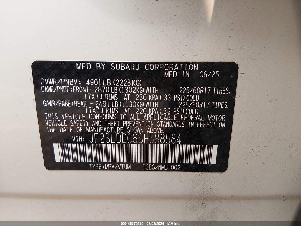 JF2SLDDC6SH588584 2025 SUBARU FORESTER photo no. 9