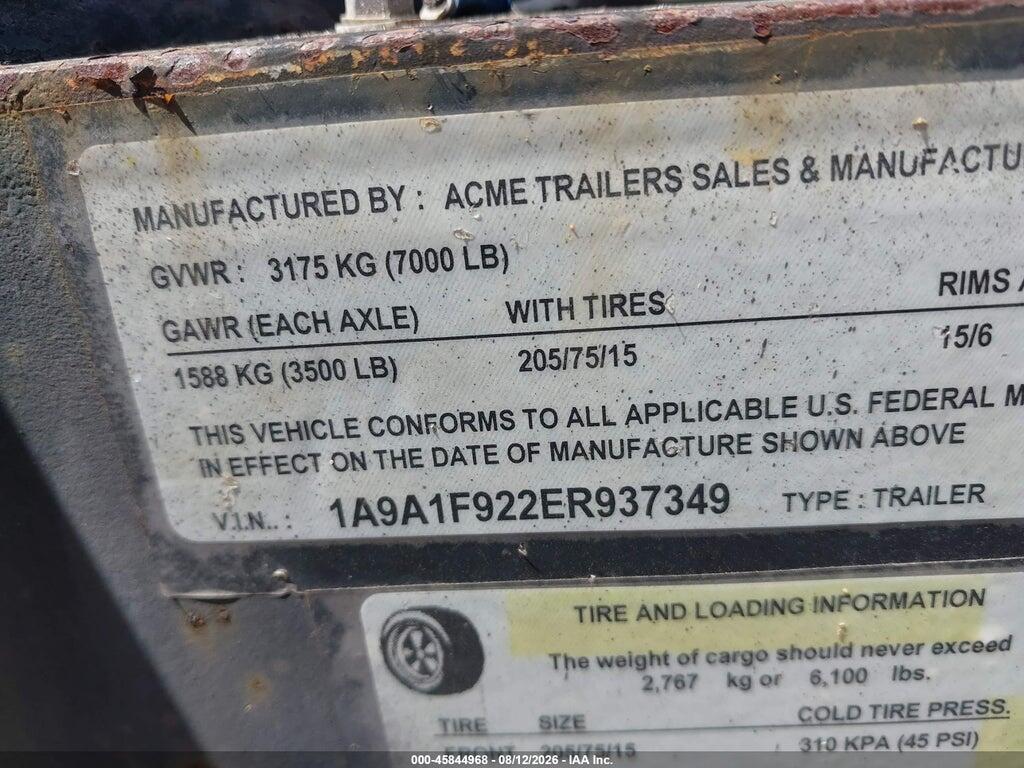 1A9A1F922ER937349 1900 ACME TRAILER photo no. 9