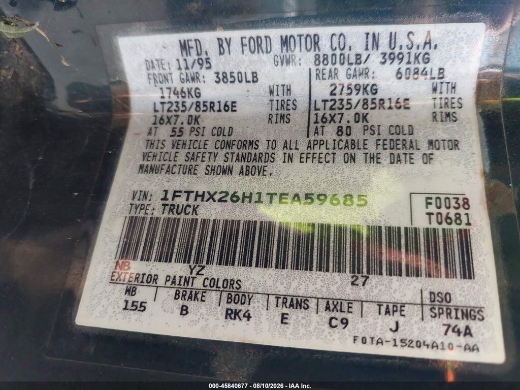 1FTHX26H1TEA59685 1996 FORD F250 photo no. 9