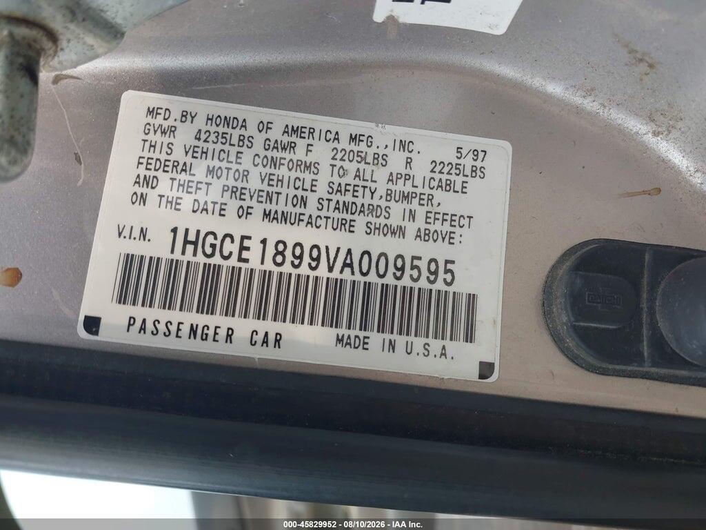 1HGCE1899VA009595 1997 HONDA ACCORD photo no. 9