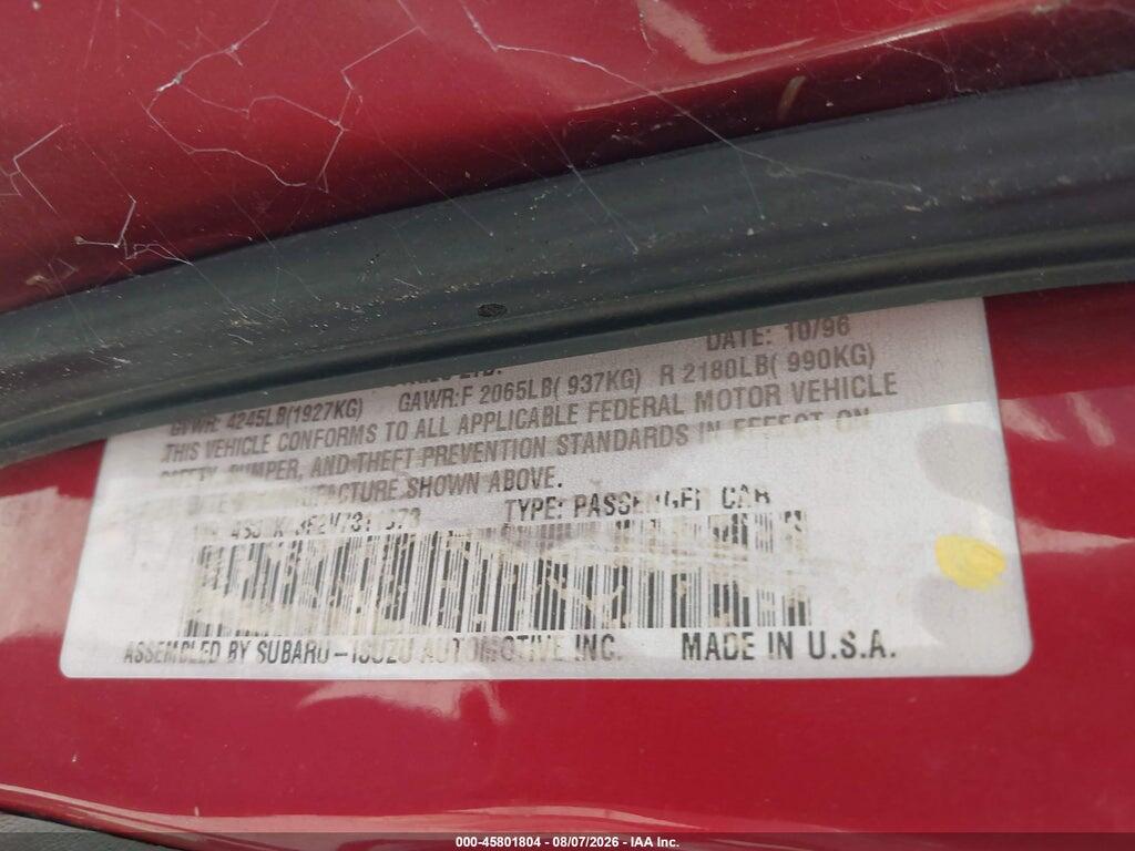 4S3BK4352V7311073 1997 SUBARU LEGACY photo no. 9