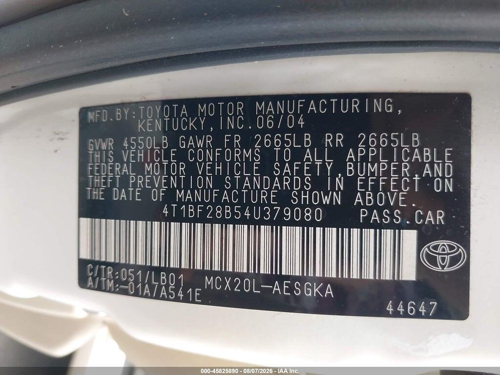 4T1BF28B54U379080 2004 TOYOTA AVALON photo no. 9