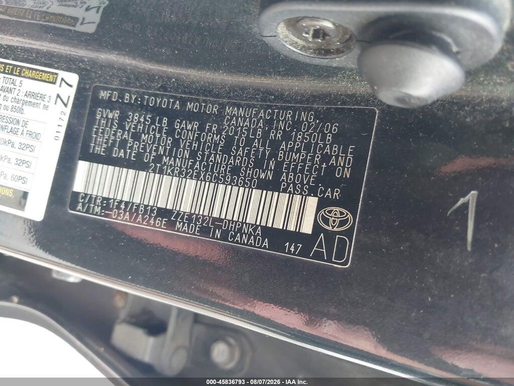 2T1KR32EX6C593650 2006 TOYOTA MATRIX photo no. 9