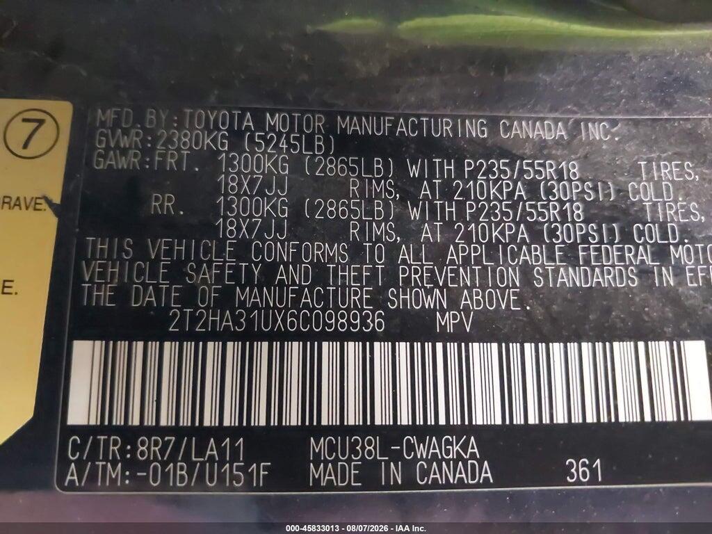 2T2HA31UX6C098936 2006 LEXUS RX 330 photo no. 9