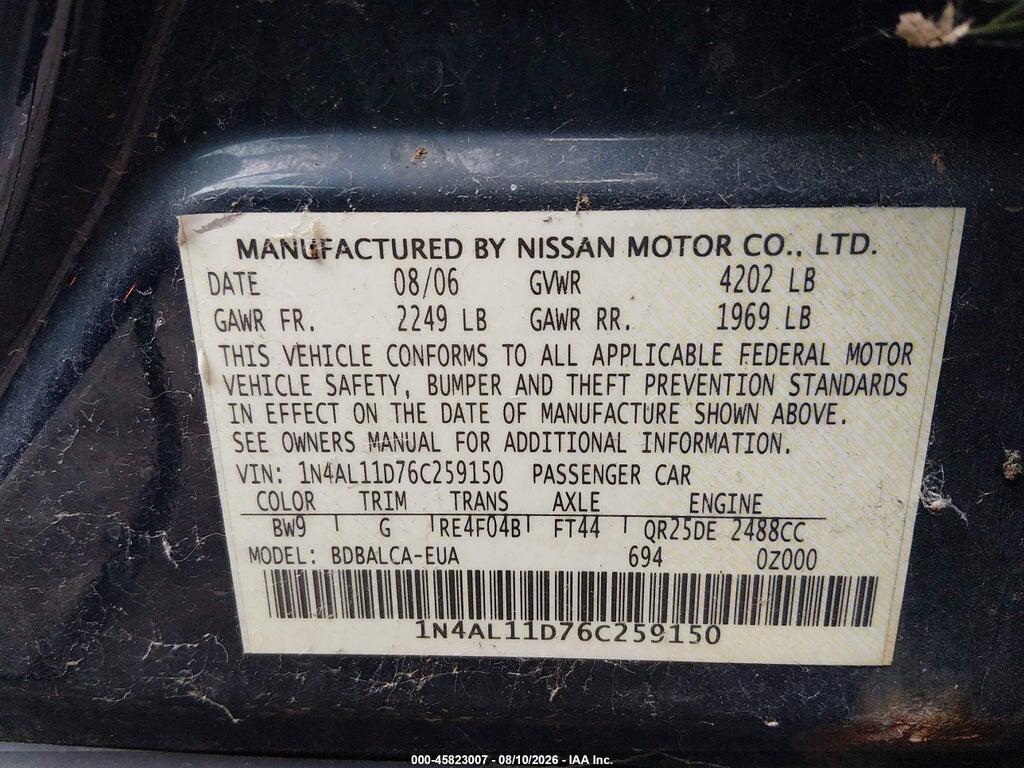 1N4AL11D76C259150 2006 NISSAN ALTIMA photo no. 9